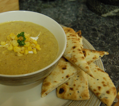 Spiced sweetcorn soup