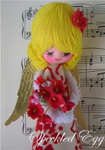 Red Angel Tree Topper by speckled-egg