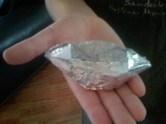 An origami boat of foil!