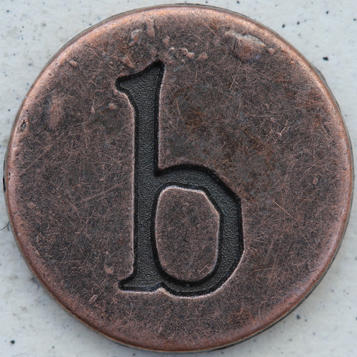 letter b. Copper Lowercase Letter b