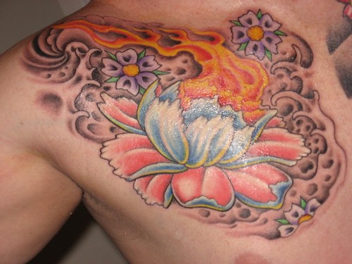  japanese peony flower tattoo .