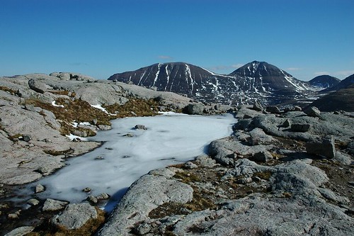 Frozen pools, Sgurr Ban and Mullach Coire Mhic Fhearchair