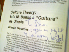 Iain Banks admits my genius