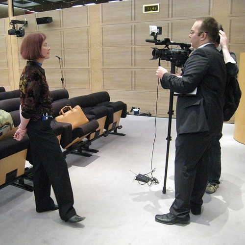 Mitchell Baker interviewed by LCI TV at the French Senate