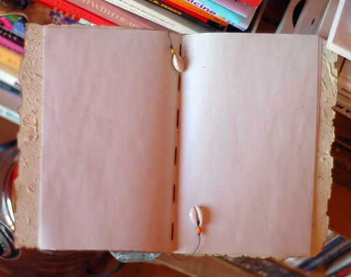open recycled paper journal