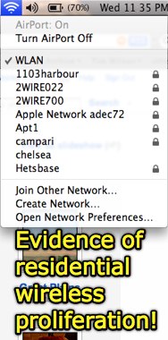 Evidence of residential wireless proliferation!