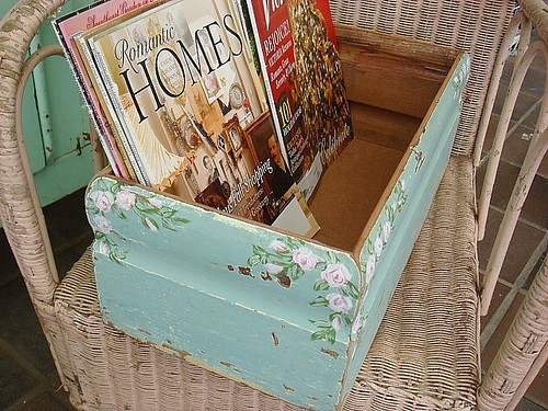 vintage box with chippy paint
