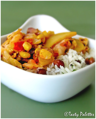 Mixed Vegetables with Coconut-Chickpea Rice