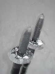 ice on treking poles