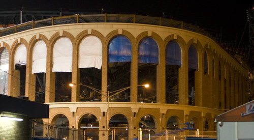 Shea Stadium lights on Citi Field - April 2008