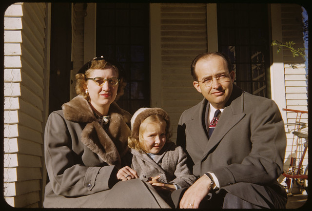 1951 Ekwall - Frances Irene Spencer Ekwall, Cathie Lee Ekwall, and Kenneth Lee Ekwall on Garfield