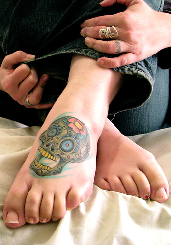 Women Foot Skull Tattoos Picture 5