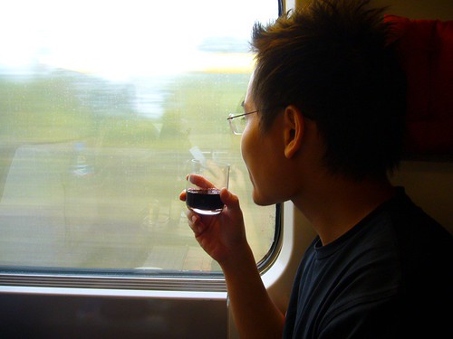 Ben with his red wine