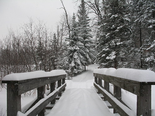 Snow covered bridge