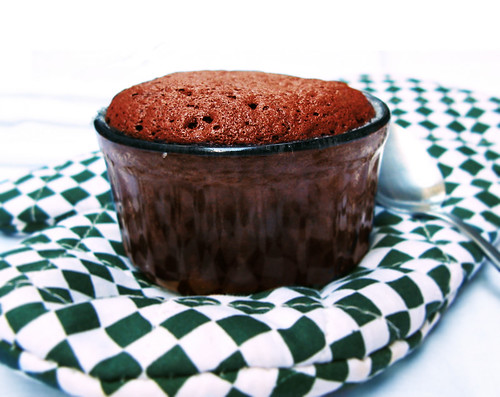 Dark Chocolate Soufflé Cakes With Espresso-Chocolate Sauce