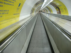 One of the long travelators at Bank