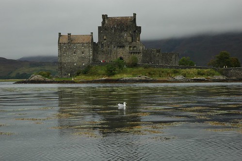 Eilean Donan castle on a grey day