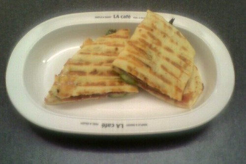 Vegetable Proscuitto Brie Quesadilla