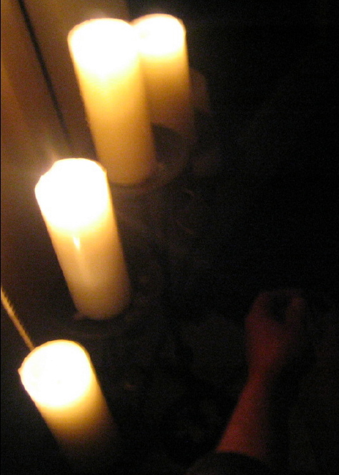 Painting toenails by candlelight