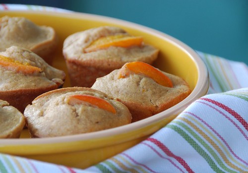 apricot muffins yellow dish