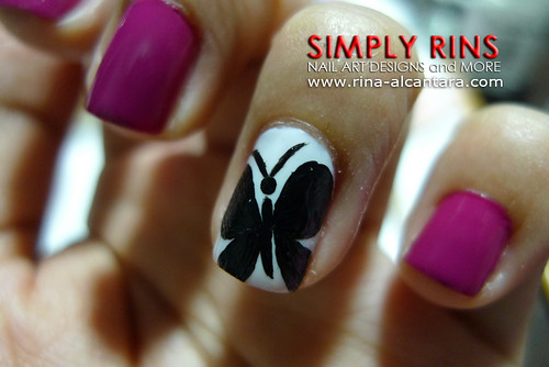 Nail Art Butterfly and Flowers 02
