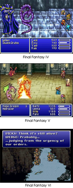 Final Fantasy IV, V, and VI Screenshots