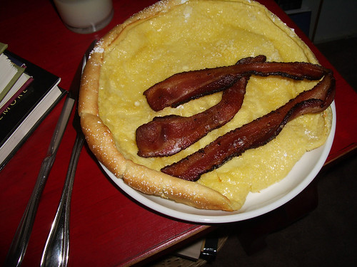 German pancake and bacon