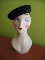 Mimi with white bow hat - front view