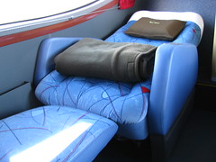 Sillón-cama de un autobús argentino