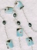 Black Gold Amazonite and Larvikite on Sterling Chain