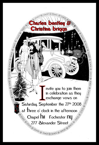 20s car themed wedding - invitation, Car themed wedding - invitations, wedding cakes, flowers, invitation, photos, gowns, dresses