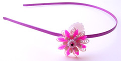 Pink and White Vintage Flowers Headband