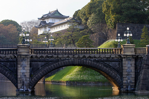 Imperial Palace Gardens Bridge and view of Palace