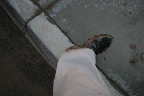 muddy shoe