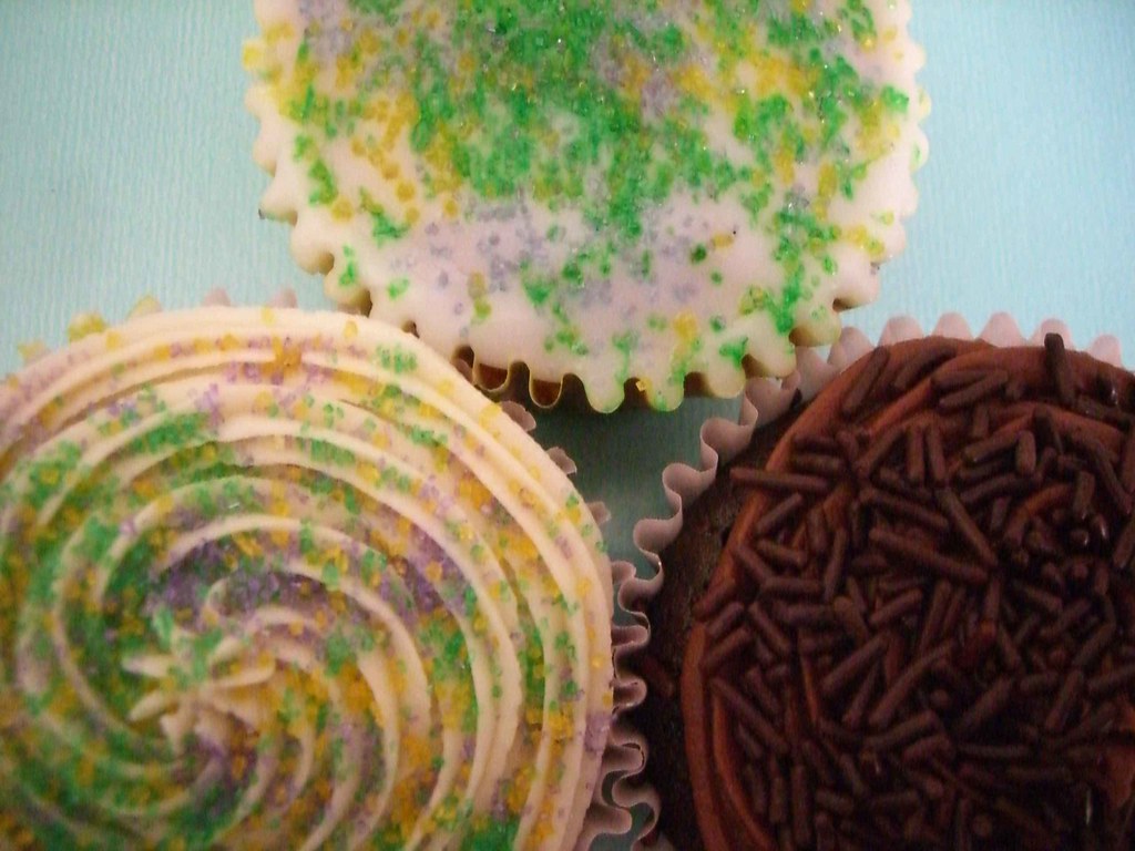 Mardi Gras cupcakes from Pralines by Jean, New Orleans