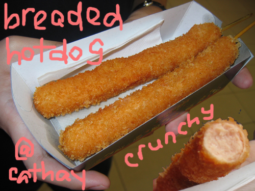 breaded hotdog