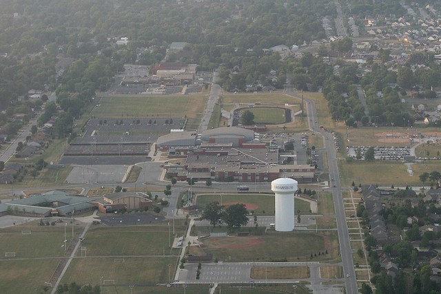 Brownsburg High School is in the center of the photo.