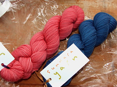 "Guava" and "Royal" Sock Yarn