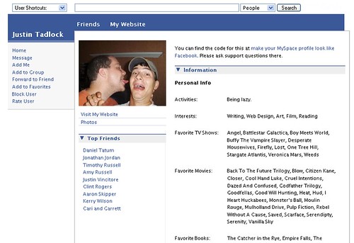 facebook myspace theme