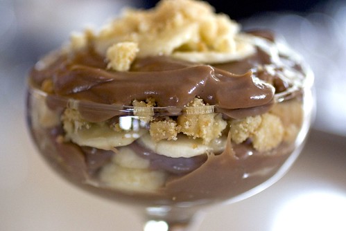 Close up, Milk Chocolate Banana Pudding