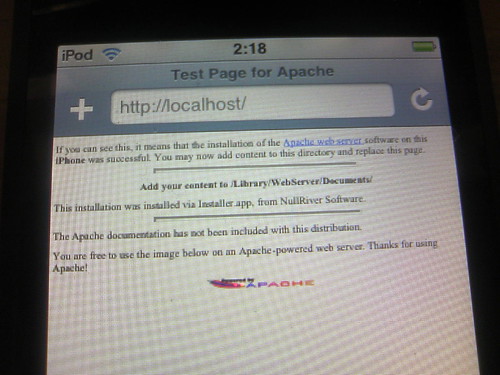 Apache on iPod touch