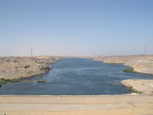 aswan high dam map. View from the Aswan Dam: