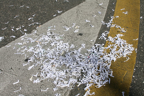 Shredded documents everywhere