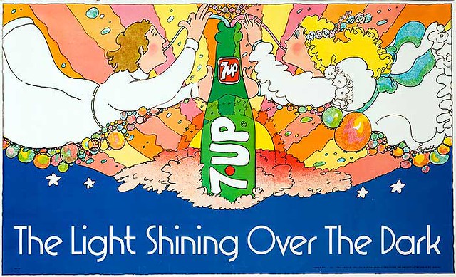 7Up_The Light Shining Over the Dark_vintage UnCola poster signed by Pat Dypold