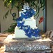Silver square cake stand rental