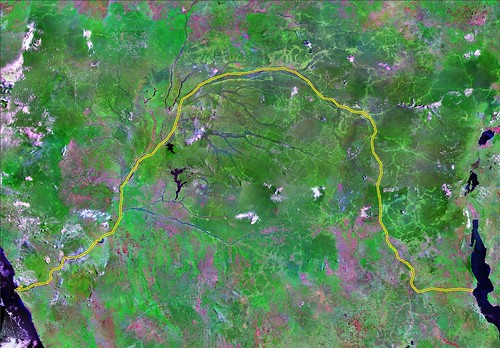 Congo River Journey (3067 km) - Lukuga, Lualaba and Congo (1-7,700,000)