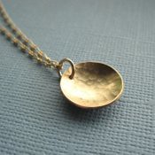 Hammered Golden Circle Necklace