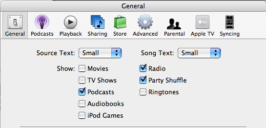 iTunes Media Preferences