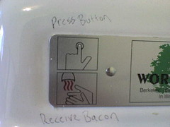 press button receive bacon