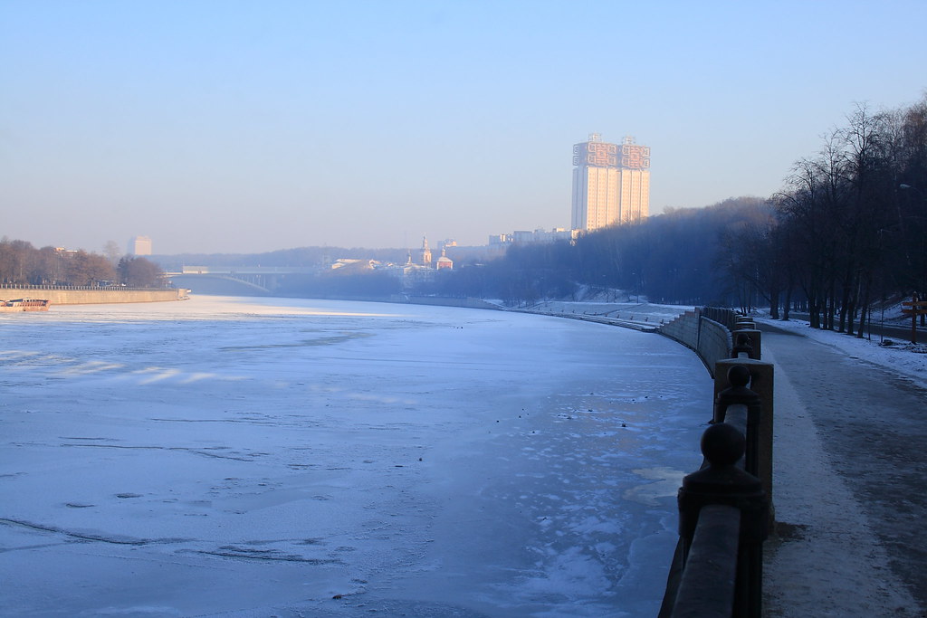 : Moscow river in winter.